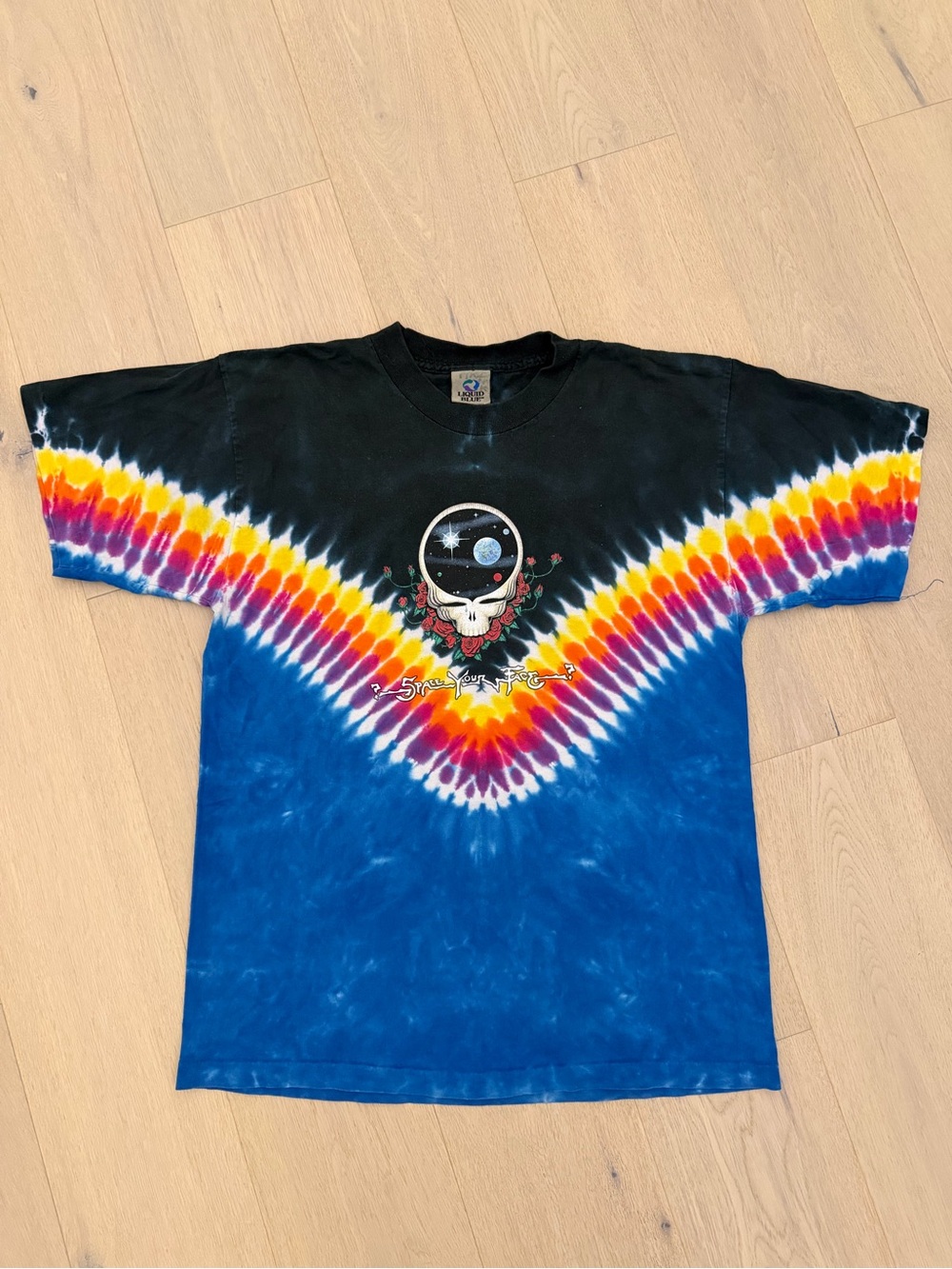 Tie-Dye Blue & Black Grateful Dead Vintage Shirt Adult Medium
